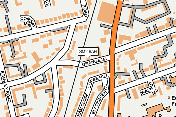 SM2 6AH map - OS OpenMap – Local (Ordnance Survey)