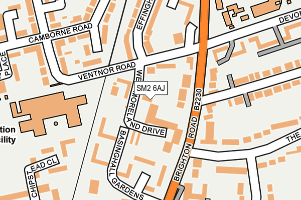 SM2 6AJ map - OS OpenMap – Local (Ordnance Survey)