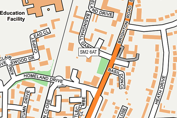 SM2 6AT map - OS OpenMap – Local (Ordnance Survey)