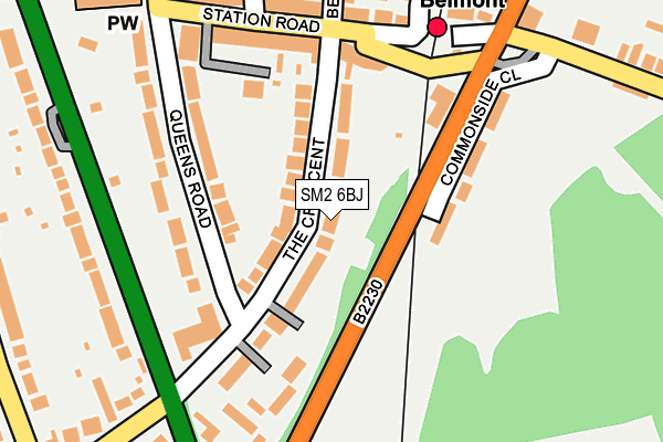 SM2 6BJ map - OS OpenMap – Local (Ordnance Survey)