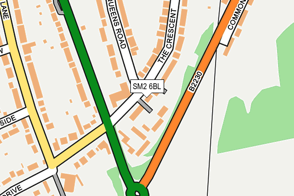 SM2 6BL map - OS OpenMap – Local (Ordnance Survey)