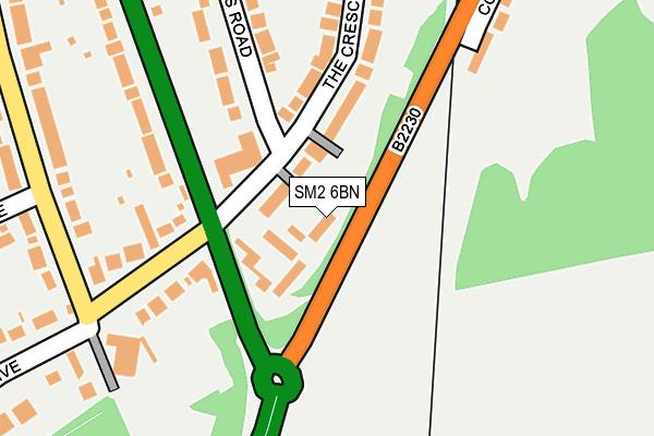 SM2 6BN map - OS OpenMap – Local (Ordnance Survey)