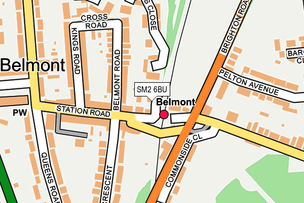 SM2 6BU map - OS OpenMap – Local (Ordnance Survey)