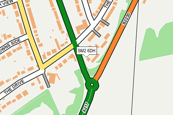 SM2 6DH map - OS OpenMap – Local (Ordnance Survey)