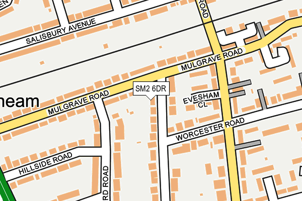 SM2 6DR map - OS OpenMap – Local (Ordnance Survey)