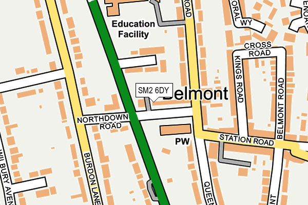 SM2 6DY map - OS OpenMap – Local (Ordnance Survey)