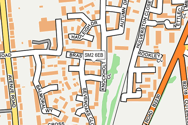 SM2 6EB map - OS OpenMap – Local (Ordnance Survey)