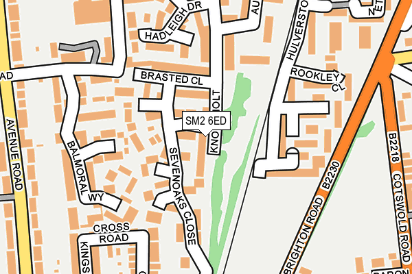 SM2 6ED map - OS OpenMap – Local (Ordnance Survey)