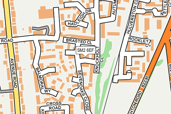 SM2 6EF map - OS OpenMap – Local (Ordnance Survey)