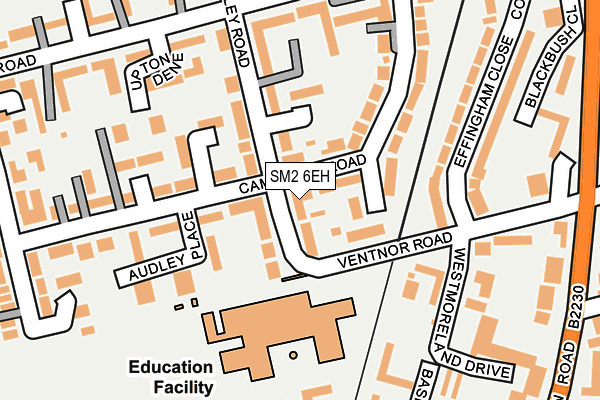 SM2 6EH map - OS OpenMap – Local (Ordnance Survey)