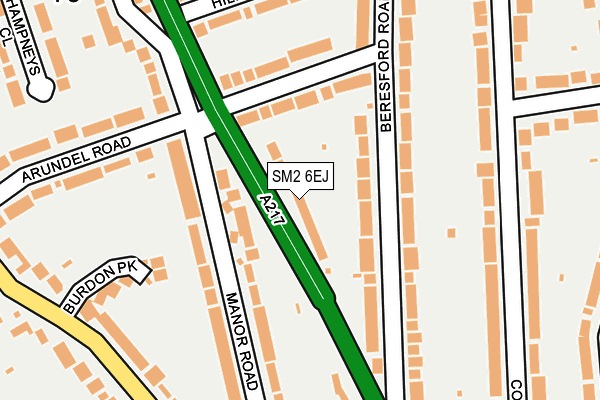 SM2 6EJ map - OS OpenMap – Local (Ordnance Survey)
