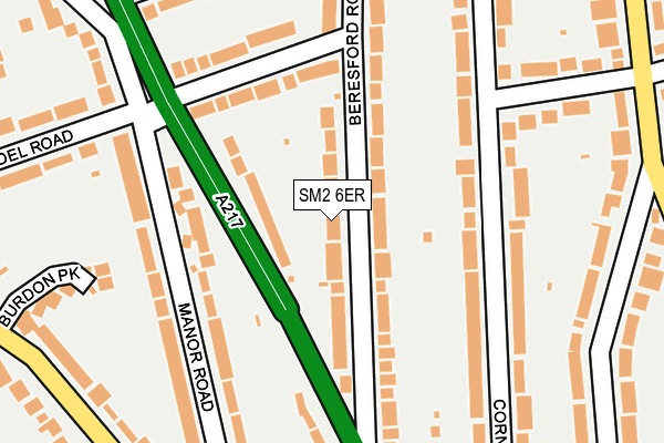 SM2 6ER map - OS OpenMap – Local (Ordnance Survey)