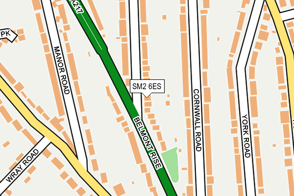 SM2 6ES map - OS OpenMap – Local (Ordnance Survey)