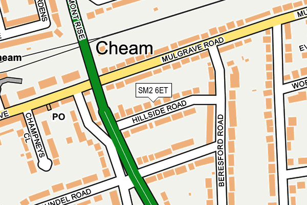 SM2 6ET map - OS OpenMap – Local (Ordnance Survey)
