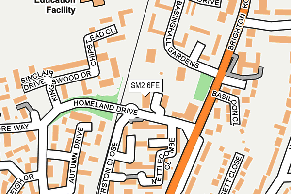 SM2 6FE map - OS OpenMap – Local (Ordnance Survey)