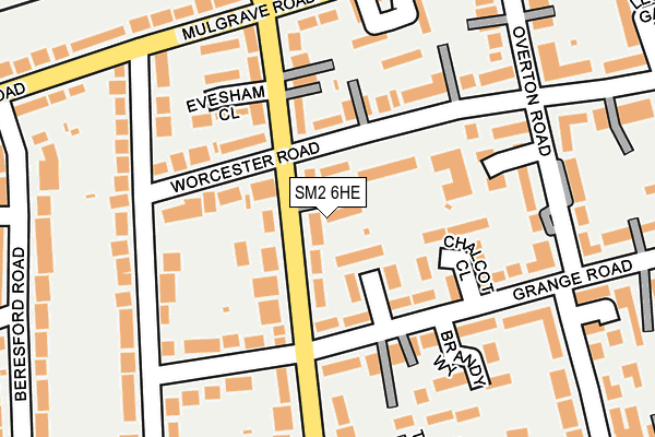SM2 6HE map - OS OpenMap – Local (Ordnance Survey)