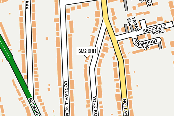 SM2 6HH map - OS OpenMap – Local (Ordnance Survey)