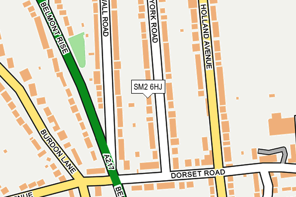 SM2 6HJ map - OS OpenMap – Local (Ordnance Survey)