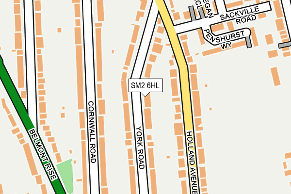 SM2 6HL map - OS OpenMap – Local (Ordnance Survey)
