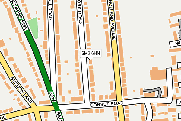 SM2 6HN map - OS OpenMap – Local (Ordnance Survey)