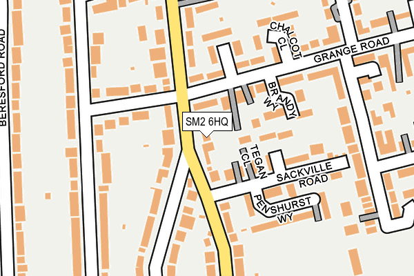 SM2 6HQ map - OS OpenMap – Local (Ordnance Survey)