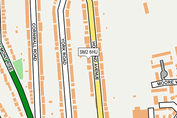 SM2 6HU map - OS OpenMap – Local (Ordnance Survey)