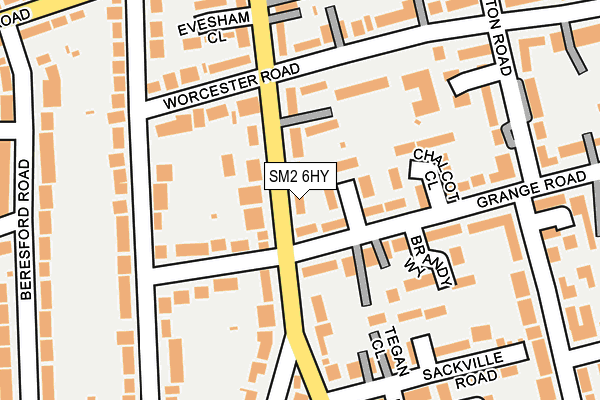 SM2 6HY map - OS OpenMap – Local (Ordnance Survey)