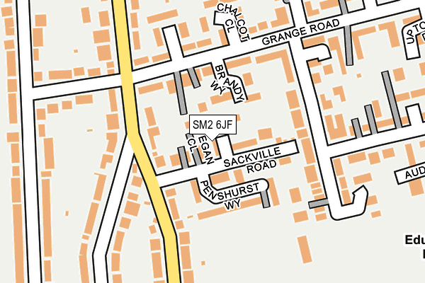 SM2 6JF map - OS OpenMap – Local (Ordnance Survey)