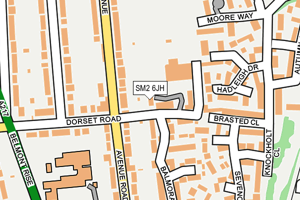 SM2 6JH map - OS OpenMap – Local (Ordnance Survey)