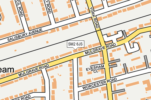 SM2 6JS map - OS OpenMap – Local (Ordnance Survey)