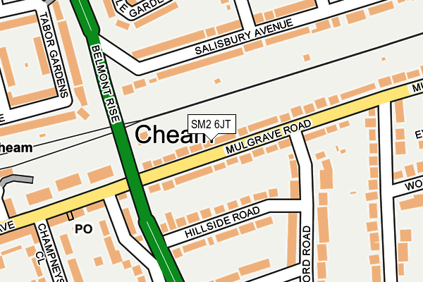 SM2 6JT map - OS OpenMap – Local (Ordnance Survey)
