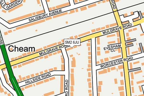 SM2 6JU map - OS OpenMap – Local (Ordnance Survey)