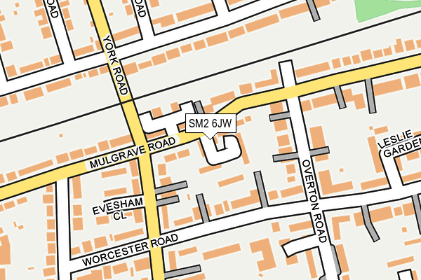 SM2 6JW map - OS OpenMap – Local (Ordnance Survey)