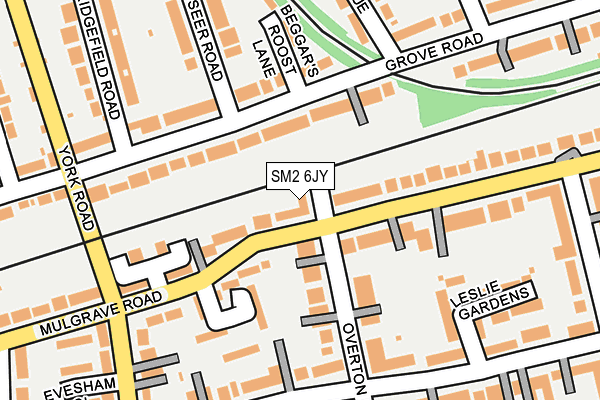 SM2 6JY map - OS OpenMap – Local (Ordnance Survey)
