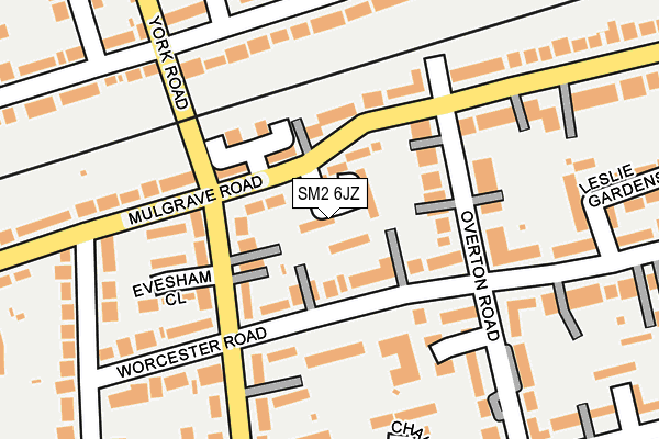 SM2 6JZ map - OS OpenMap – Local (Ordnance Survey)