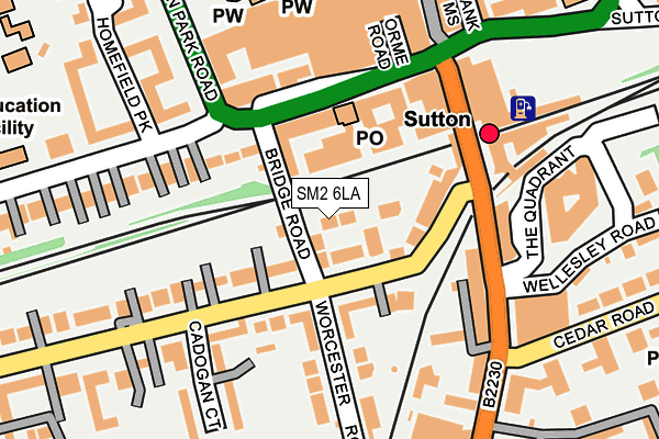 SM2 6LA map - OS OpenMap – Local (Ordnance Survey)
