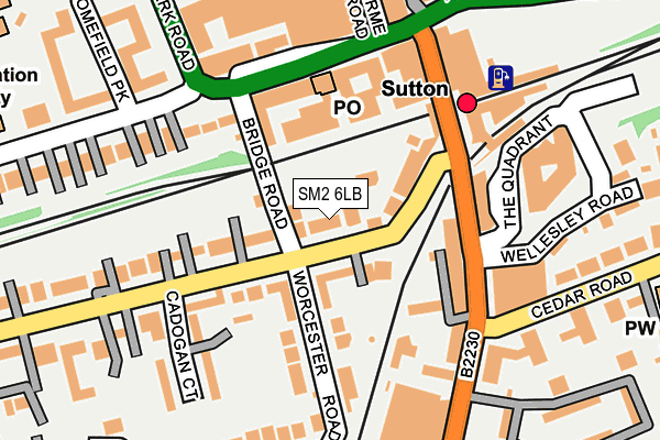 SM2 6LB map - OS OpenMap – Local (Ordnance Survey)