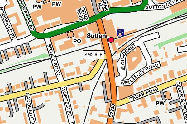 SM2 6LF map - OS OpenMap – Local (Ordnance Survey)