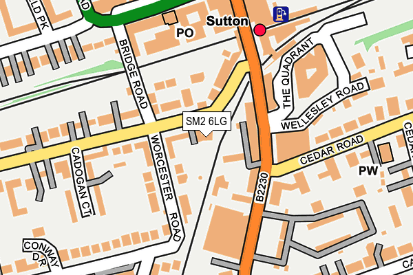 SM2 6LG map - OS OpenMap – Local (Ordnance Survey)