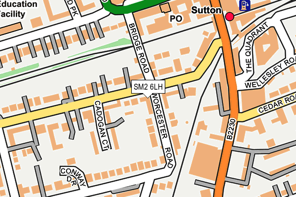 SM2 6LH map - OS OpenMap – Local (Ordnance Survey)