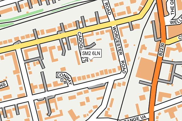 SM2 6LN map - OS OpenMap – Local (Ordnance Survey)
