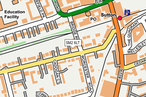 SM2 6LT map - OS OpenMap – Local (Ordnance Survey)