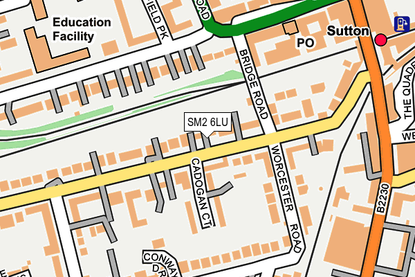 SM2 6LU map - OS OpenMap – Local (Ordnance Survey)