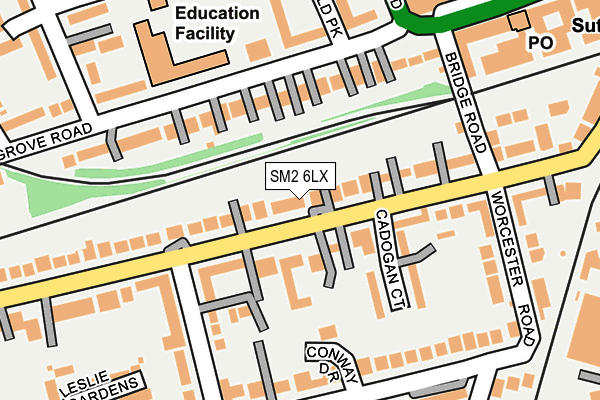 SM2 6LX map - OS OpenMap – Local (Ordnance Survey)