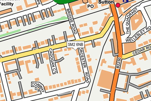 SM2 6NB map - OS OpenMap – Local (Ordnance Survey)