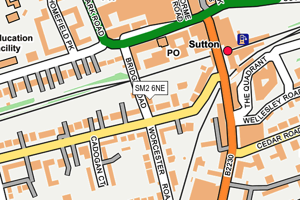 SM2 6NE map - OS OpenMap – Local (Ordnance Survey)