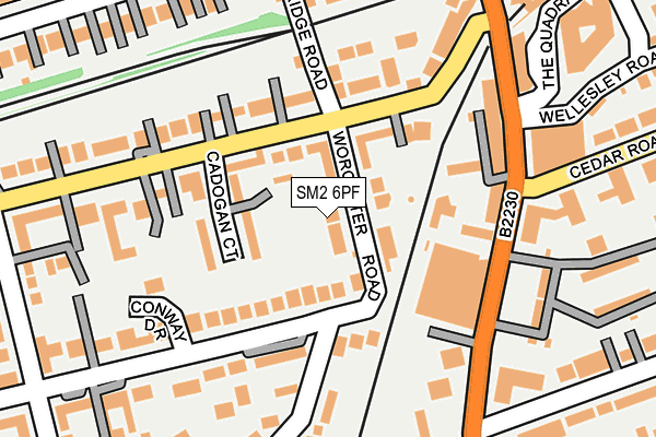 SM2 6PF map - OS OpenMap – Local (Ordnance Survey)
