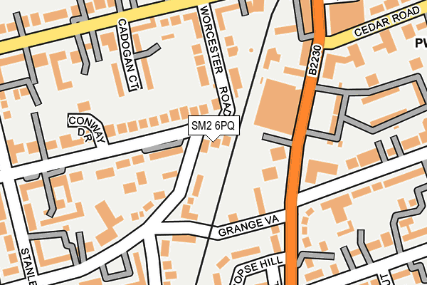SM2 6PQ map - OS OpenMap – Local (Ordnance Survey)