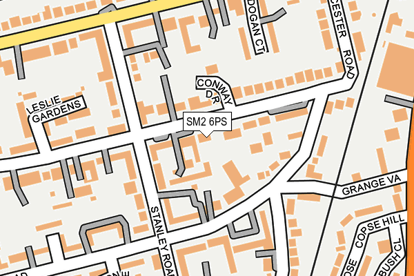 SM2 6PS map - OS OpenMap – Local (Ordnance Survey)