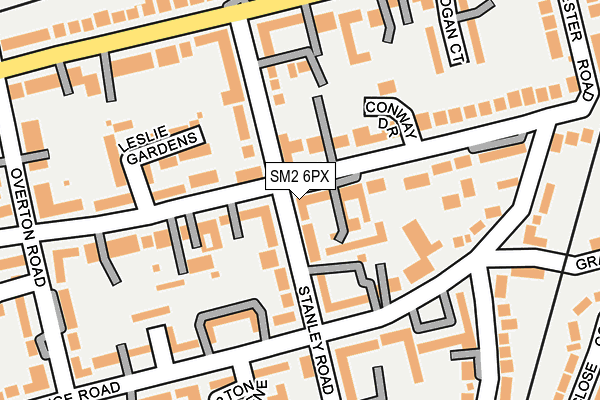 SM2 6PX map - OS OpenMap – Local (Ordnance Survey)